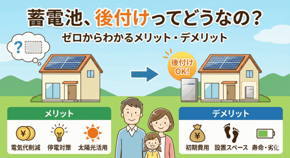 「蓄電池、後付けってどうなの？」ゼロからわかるメリット・デメリット