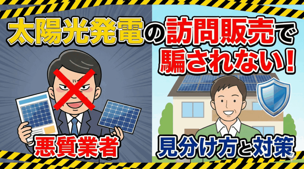 太陽光発電の訪問販売で騙されない！悪質業者の見分け方と対策！