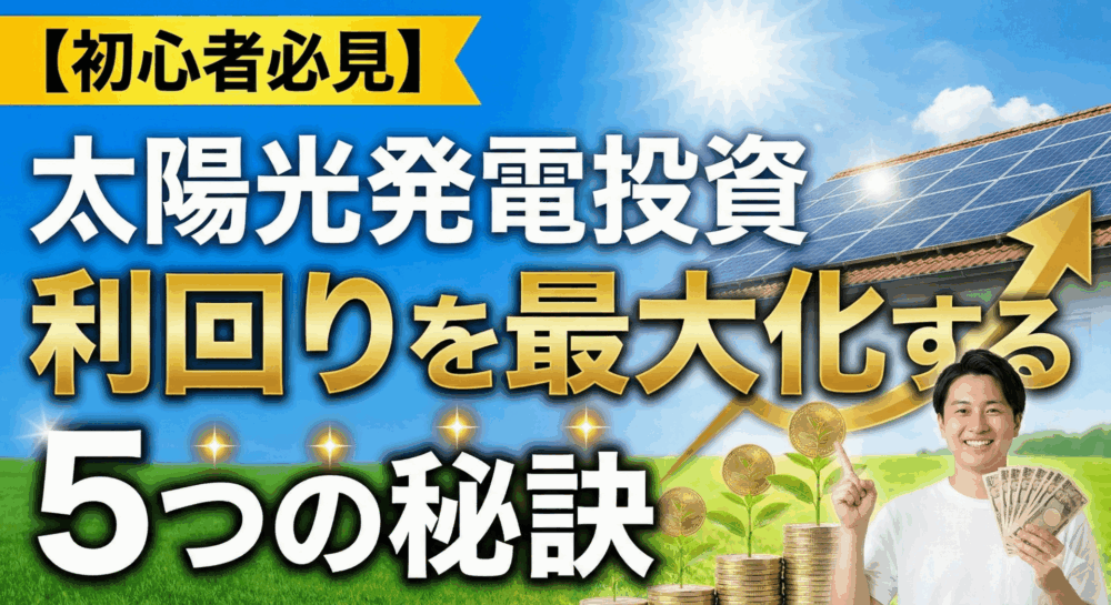 【初心者必見】太陽光発電投資の利回りを最大化する5つの秘訣