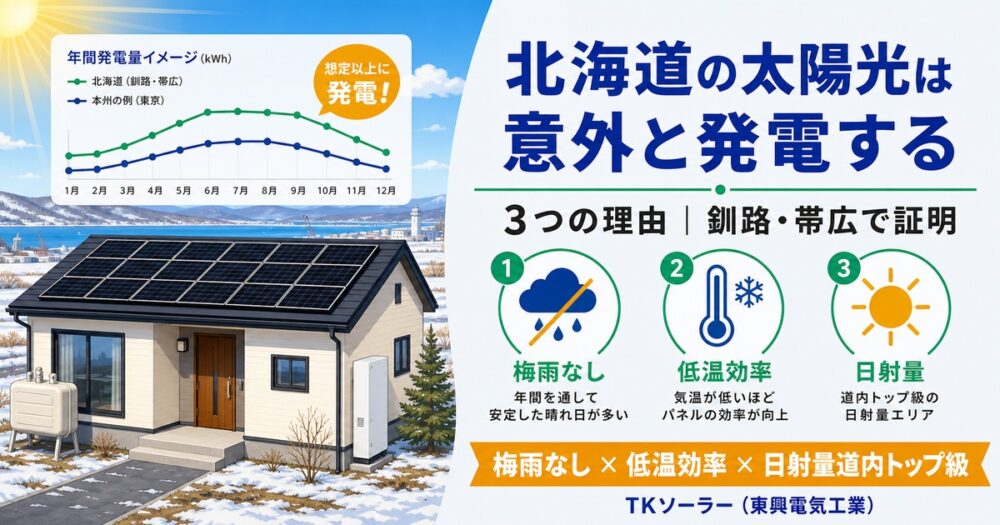 北海道の太陽光は意外と発電する｜3つの理由を釧路・帯広の実データで解説