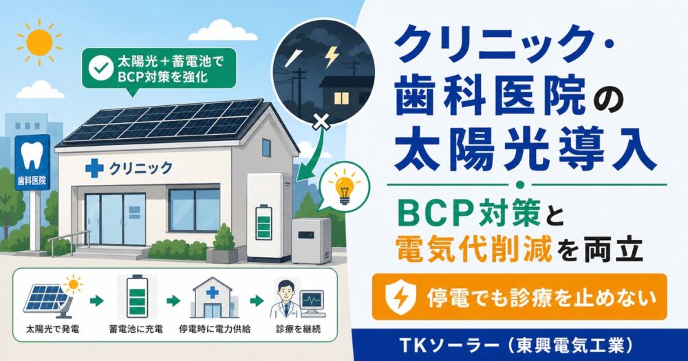 クリニック・歯科医院の太陽光導入｜釧路・帯広でBCP対策と電気代削減を両立する方法