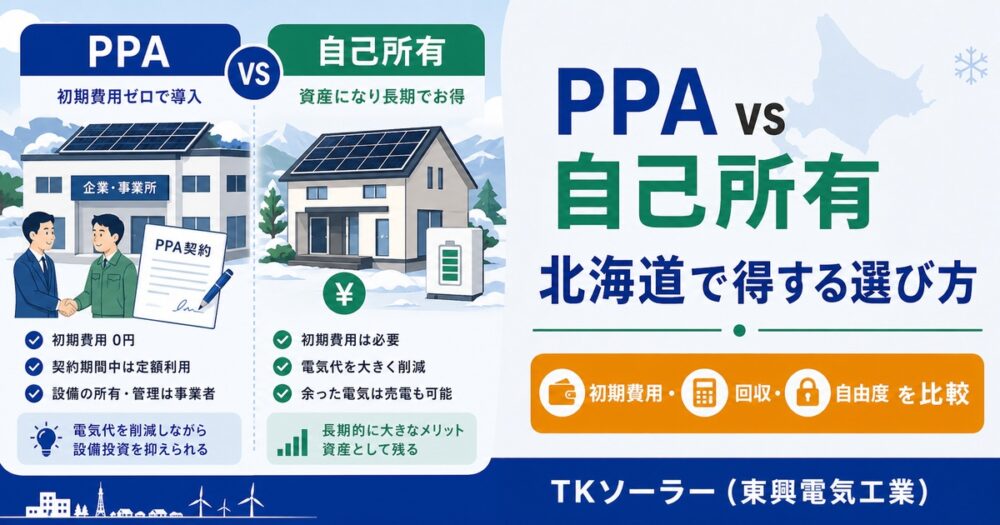 屋根貸し太陽光PPA vs 自己所有｜北海道の戸建てで選ぶならどっち？