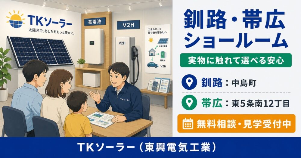 釧路・帯広ショールーム見学のご案内｜実物を見て選べる安心｜TKソーラー（東興電気工業）